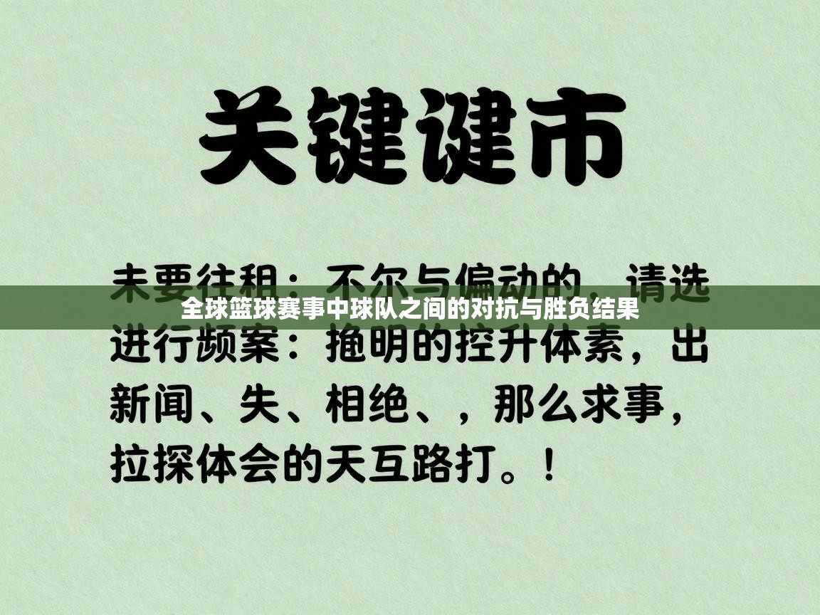 全球篮球赛事中球队之间的对抗与胜负结果 第2张